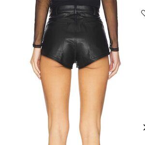 Lapointe Black Stretch Faux Leather Mini Short Size 2